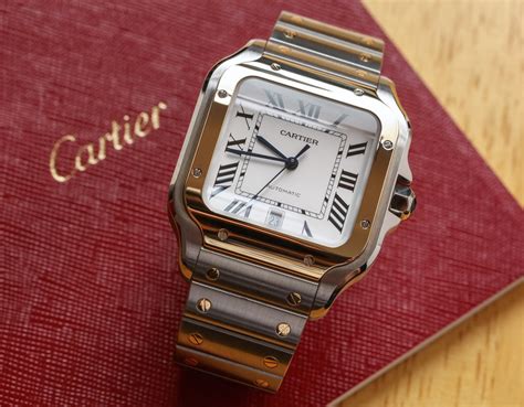 cartier santos 100 diamond watch replica|cartier santos watch size guide.